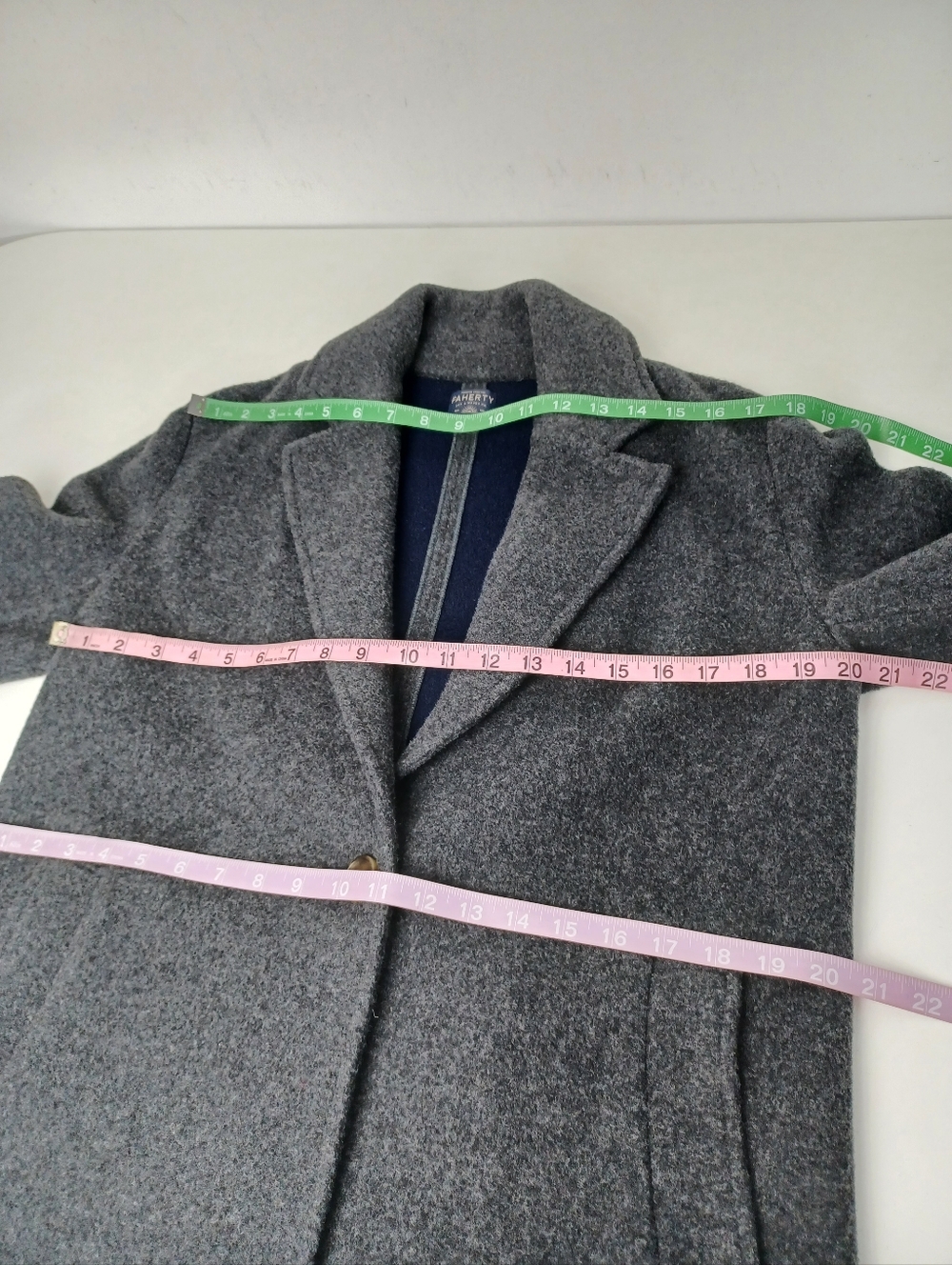 Faherty Atlantic Knit Coat Size XS Womens Quiet Luxury Wool Blend In Charcoal - Picture 9 of 15